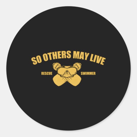 Rettungsschwimmer Runder Aufkleber (Vorderseite)