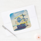 Rettungsschwimmer | South Beach, Miami, Fl. Quadratischer Aufkleber (Umschlag)