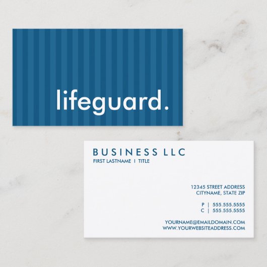 Rettungsschwimmer. Visitenkarte (Vorne/Hinten)