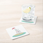 Rettungsstand Rechteckiger Pappuntersetzer (Vor Ort)