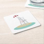 Rettungsstand Rechteckiger Pappuntersetzer (angewinkelt)