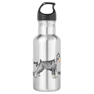 Rettungsstandard Schnauzer Edelstahlflasche