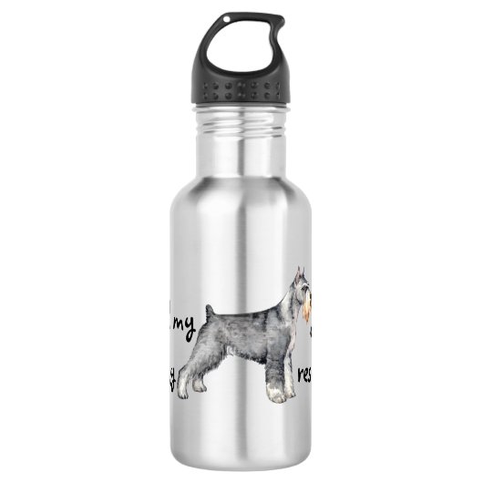 Rettungsstandard Schnauzer Edelstahlflasche (Vorderseite)
