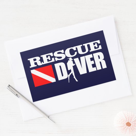 Rettungstaucher 2 rechteckiger aufkleber (Umschlag)