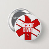 Rettungstaucher Kreuz Tauchflagge Knopf Button (Vorne & Hinten)