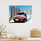 Rettungswagen in der Stadt Poster (Küche)