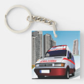 Rettungswagen in der Stadt Schlüsselanhänger (Vorderseite)