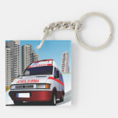 Rettungswagen in der Stadt Schlüsselanhänger (Rückseite)