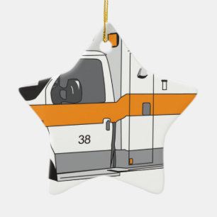 Rettungswagen Keramik Ornament