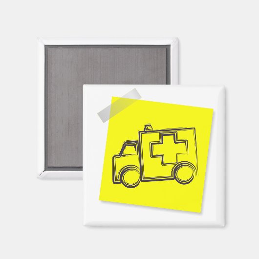 Rettungswagen Magnet (Vorderseite/Rückseite)