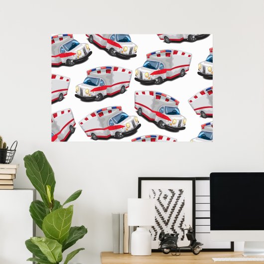 Rettungswagen Poster (Heimbüro)