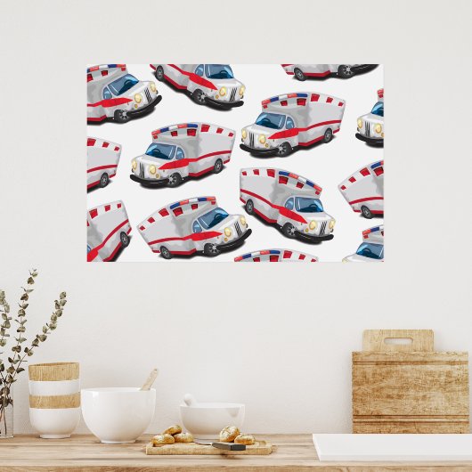 Rettungswagen Poster (Küche)