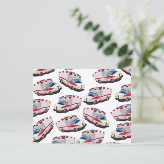 Rettungswagen Postkarte (Stehend Vorderseite)