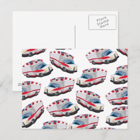 Rettungswagen Postkarte (Vorne/Hinten)