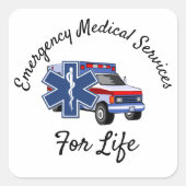 Rettungswagen Quadratischer Aufkleber (Vorderseite)