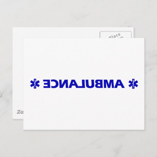 Rettungswagen (rückwärts) postkarte (Vorne/Hinten)