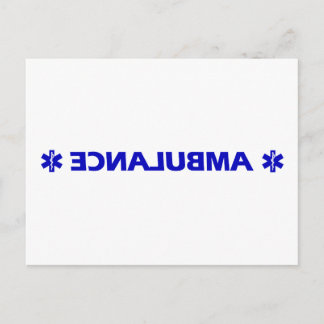 Rettungswagen (rückwärts) postkarte