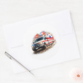 Rettungswagenheld Runder Aufkleber (Umschlag)