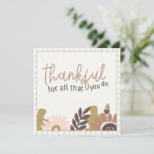 Retumn Herbst Floral Farmhouse Thankgiving Einladung (Stehend Vorderseite)