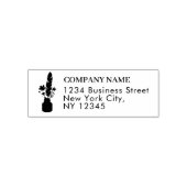 Return Address Business Notary Agent Floral Quill Permastempel (Design)