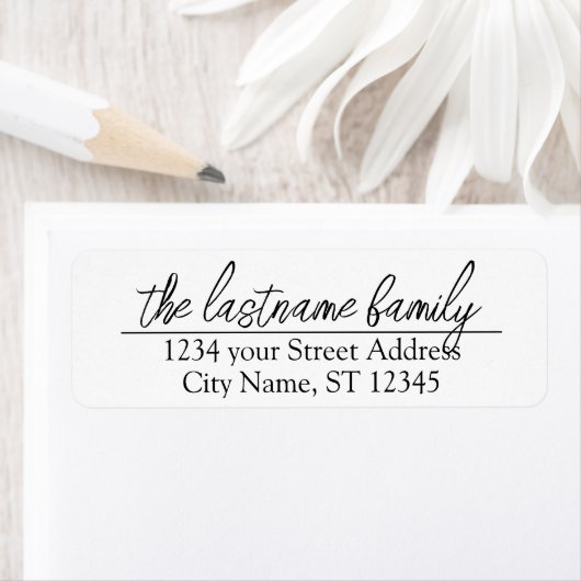 Return Address Custom Family Name Isabella Script (Insitu)