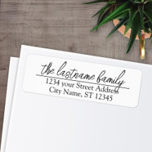 Return Address Custom Family Name Isabella Script