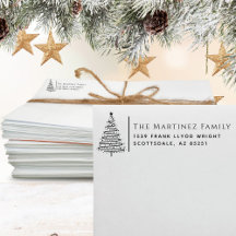 Return Address Elegant Family Christmas Customized