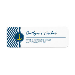 RETURN ADDRESS ETIKETT Modernes nautisches Ankerth