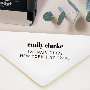 Return Address Informal Minimalist Modern Retro Permastempel