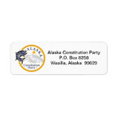 Return Address Label, Alaska Constitution Party (Vorne)