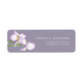 Return Address Label Delicate Irises Wedding.