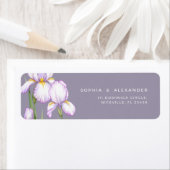 Return Address Label Delicate Irises Wedding. (Insitu)