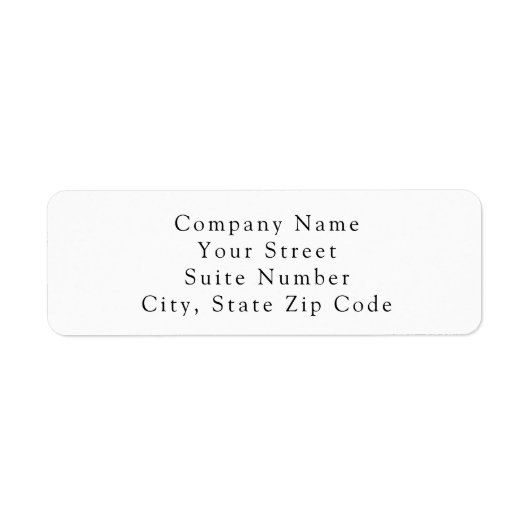 Return Address Label Minimal Simple Elegant White (Vorne)