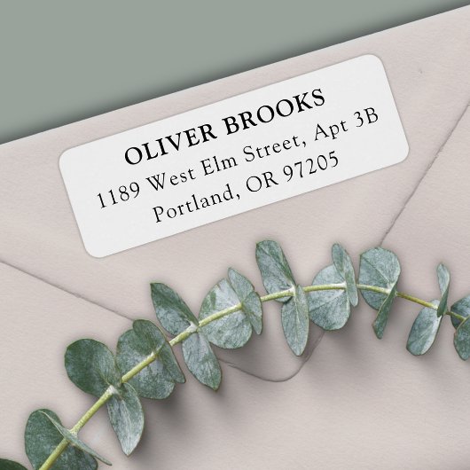 Return Address Label Minimal Simple Elegant White
