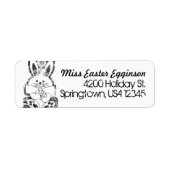 Return Address Label, Retro Easter Bunny Grungy (Vorne)