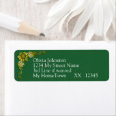 Return Address Labels, Emerald Green & Gold (Insitu)