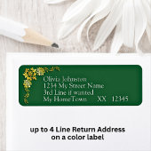 Return Address Labels, Emerald Green & Gold