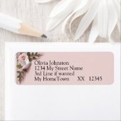 Return Address Labels, Pink Roses & Doves Wedding (Insitu)
