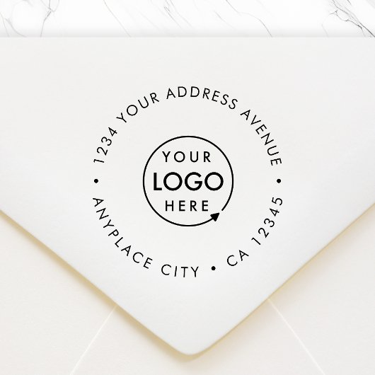 Return Address Rubber Stamp | Business Logo 2.5" Gummistempel