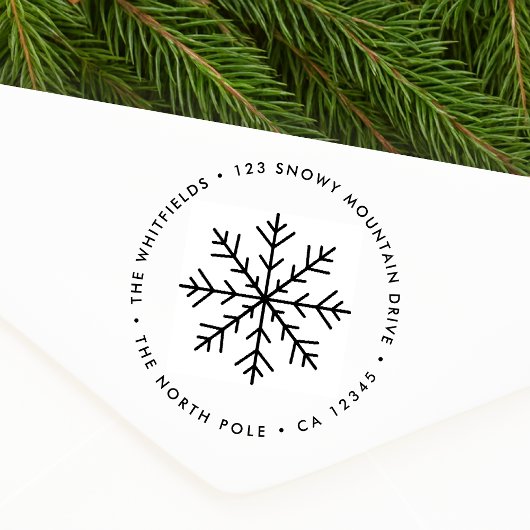 Return Address Rubber Stamp | Christmas Snowflake Gummistempel