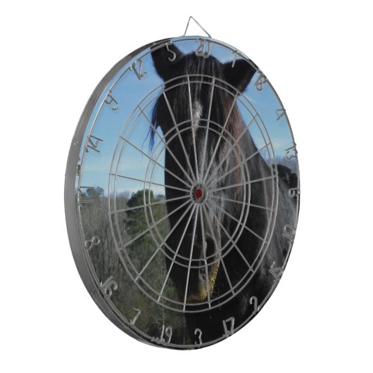 Retuschiertes Schwarzwaldpferd Dartscheibe (Vorderseite Links)