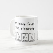 Reuben Namen-Tasse periodischer Tabelle Kaffeetasse (Vorderseite Links)