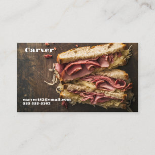 Reuben Sandwich mit Textfläche Visitenkarte