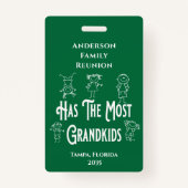 Reunion Grandeltern Award - Most Grand Kids Ausweis (Vorderseite)