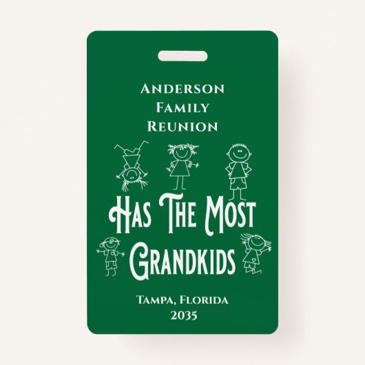 Reunion Grandeltern Award - Most Grand Kids Ausweis (Vorderseite)