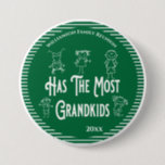 Reunion Grandeltern Award - Most Grand Kids Button<br><div class="desc">Oma are special and are proud of their children and grandchildren. This special Family Reunion Award für Großeltern that have the most Grand Kids. Cute green and white design. Perfekt award button for your Family Reunion awards ceremony.</div>