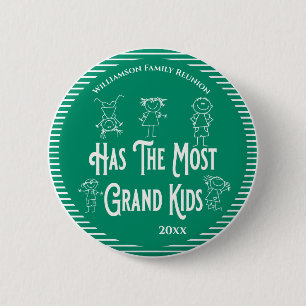 Reunion Grandeltern Award - Most Grand Kids Button