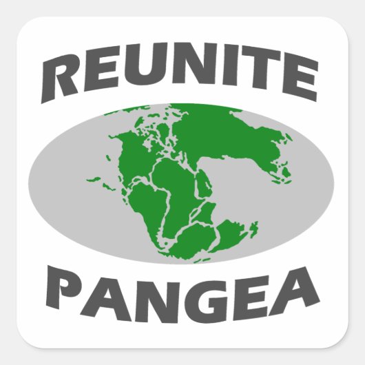 Reunite Pangea Quadratischer Aufkleber (Vorderseite)