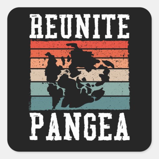 Reunite pangea quadratischer aufkleber (Vorderseite)