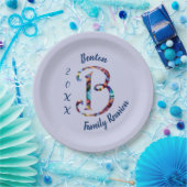 Reunon Retro Krawatte-FarbLetter B Monogramm Pappteller (Party)